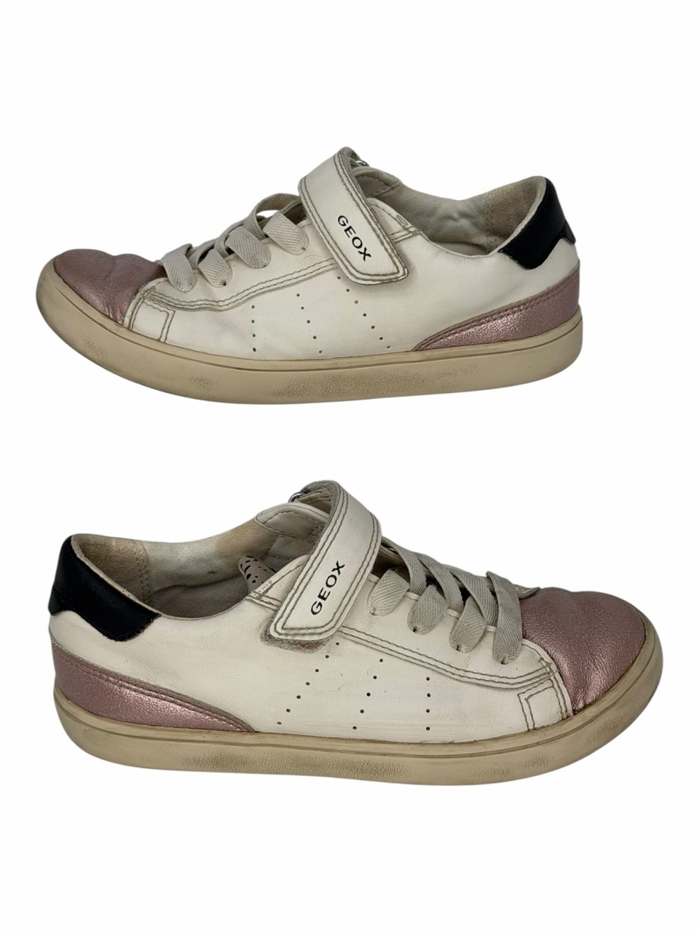 Geox Gisli Girl Sneakers Girls US 13 EU 31 White Pink Metallic Respira
